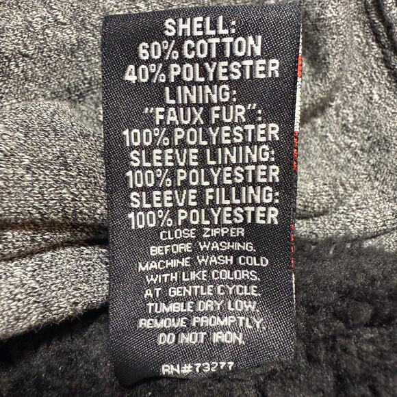 Tony Hawk Varsity Hoodie Jacket Gray Black Faux Fur Lined Men’s Small - Picture 6 of 8